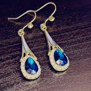 Brand New Exquisite Opal Blue Earrings